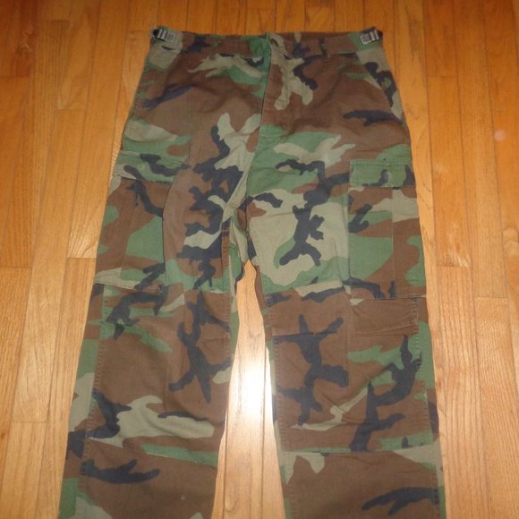 US Army Military Woodland Camo ACU Cargo Pants Medium Regular Waist 31-35" - Picture 2 of 11
